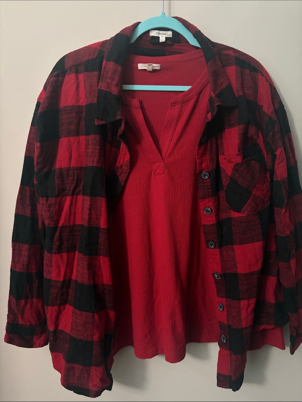 Maurices Red Ribbed Long-Sleeve Sweater